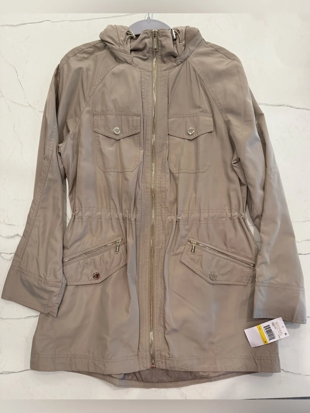 Michael Kors Women’s Hooded Anorak Raincoat, Size M, NWT